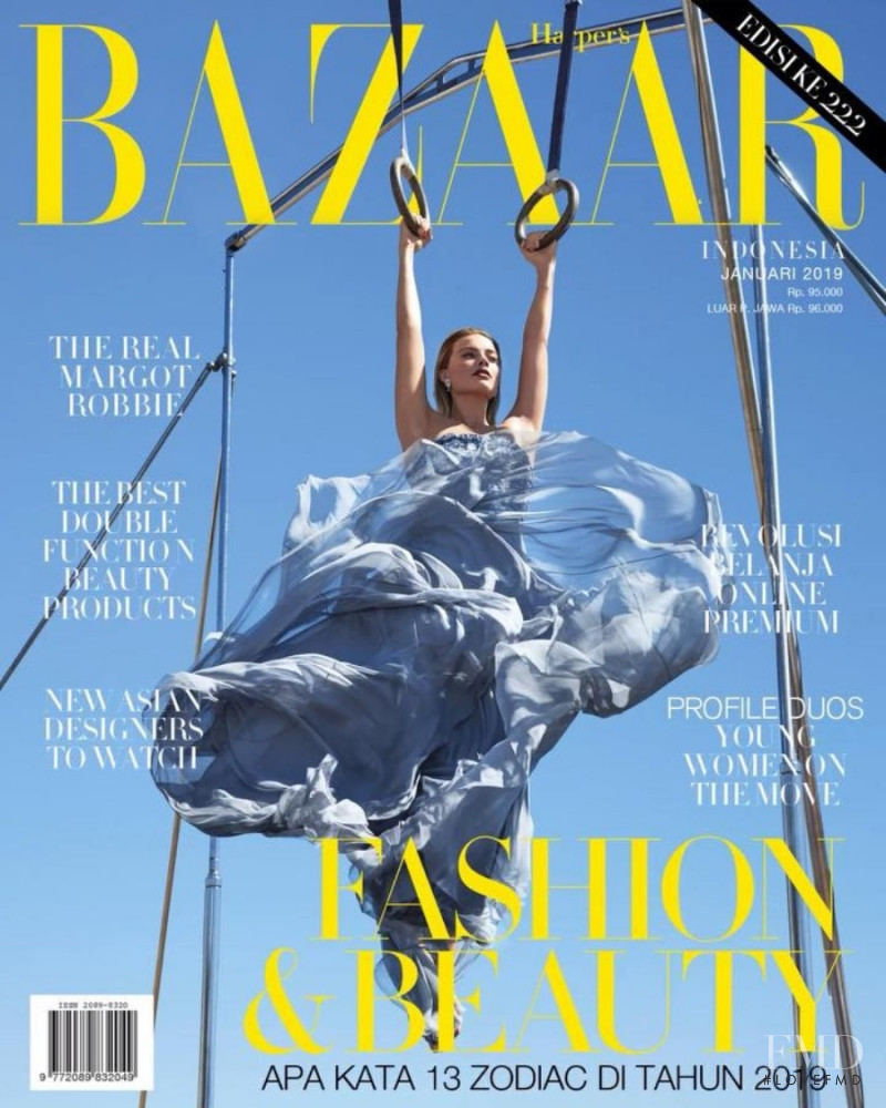 Margot Robbie featured on the Harper\'s Bazaar Indonesia cover from January 2019