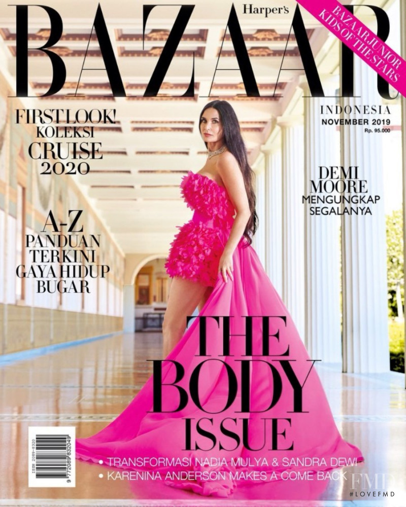 Demi Moore featured on the Harper\'s Bazaar Indonesia cover from November 2019