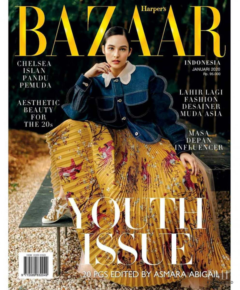 Chelsea Islan featured on the Harper\'s Bazaar Indonesia cover from January 2020