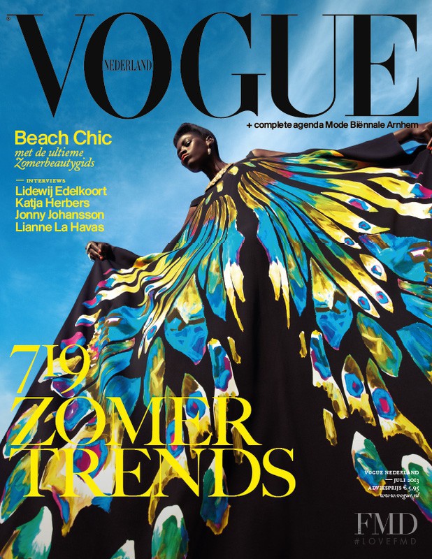 Kinee Diouf featured on the Vogue Netherlands cover from July 2013