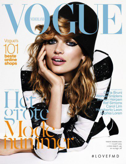 Bette Franke featured on the Vogue Netherlands cover from March 2013