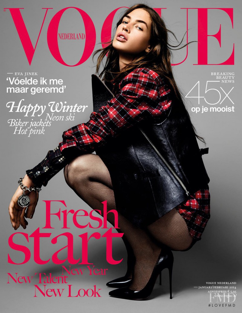 Crista Cober featured on the Vogue Netherlands cover from January 2014