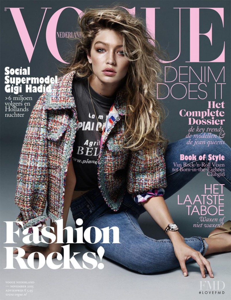Gigi Hadid featured on the Vogue Netherlands cover from November 2015