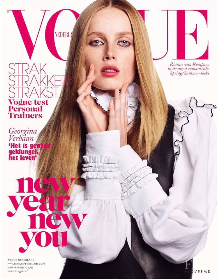 Rianne Van Rompaey featured on the Vogue Netherlands cover from January 2016
