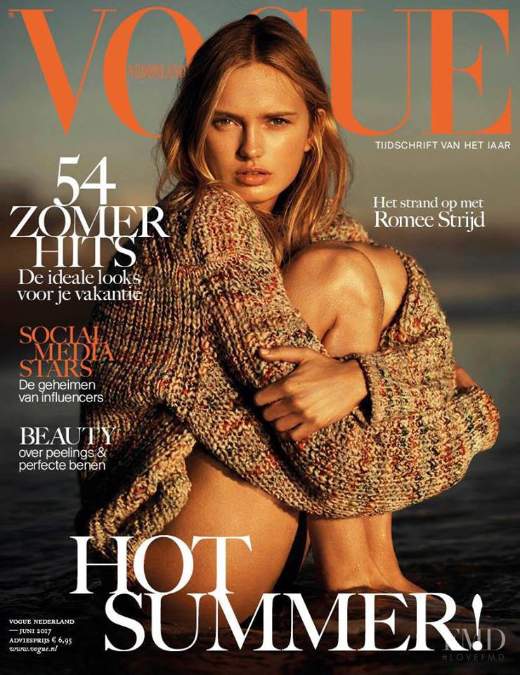 Romee Strijd featured on the Vogue Netherlands cover from June 2017