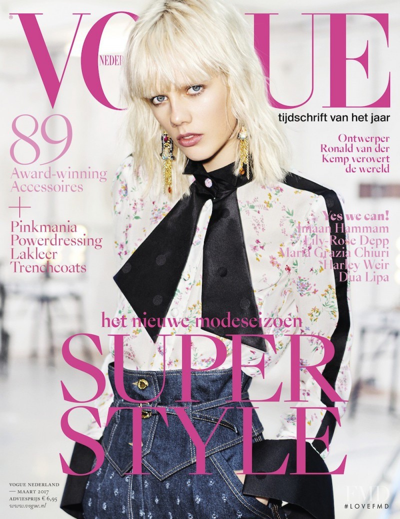 Marjan Jonkman featured on the Vogue Netherlands cover from March 2017