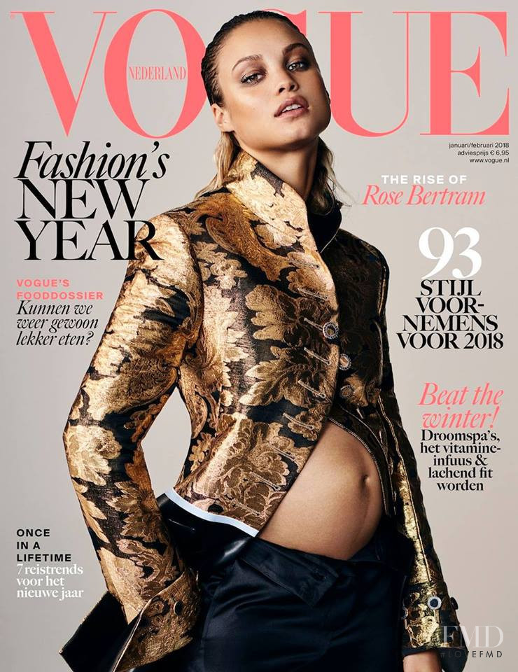 Stephanie Rose Bertram featured on the Vogue Netherlands cover from January 2018