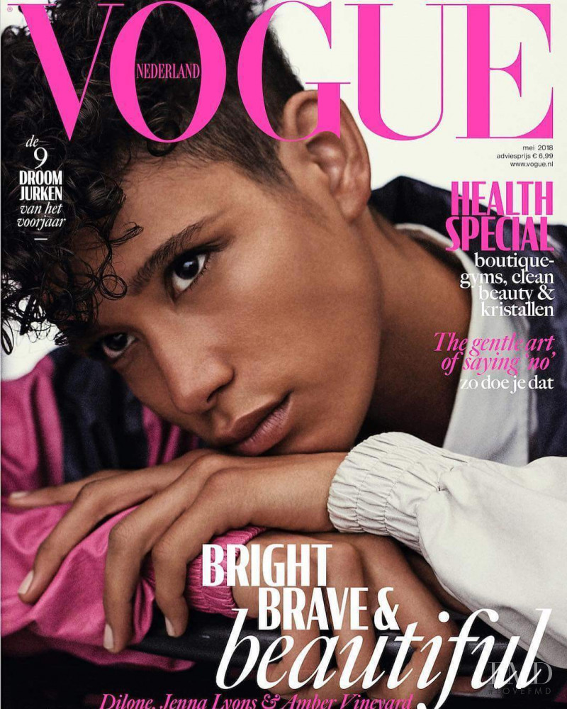 Janiece Dilone featured on the Vogue Netherlands cover from May 2018