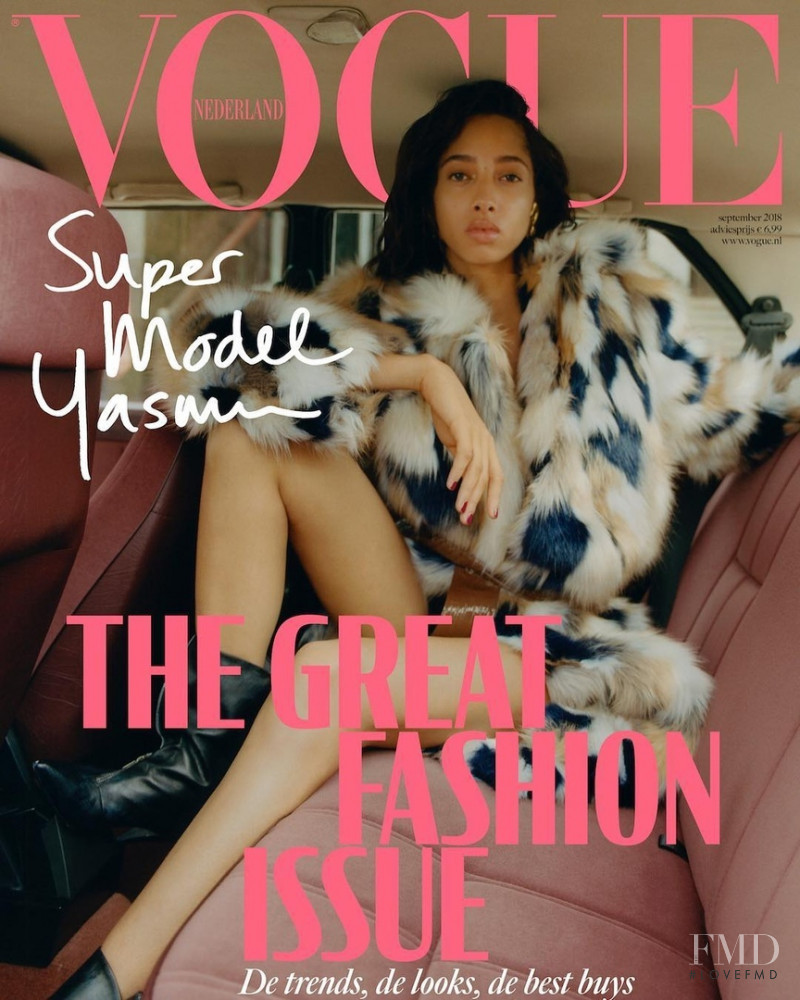 Yasmin Wijnaldum featured on the Vogue Netherlands cover from September 2018