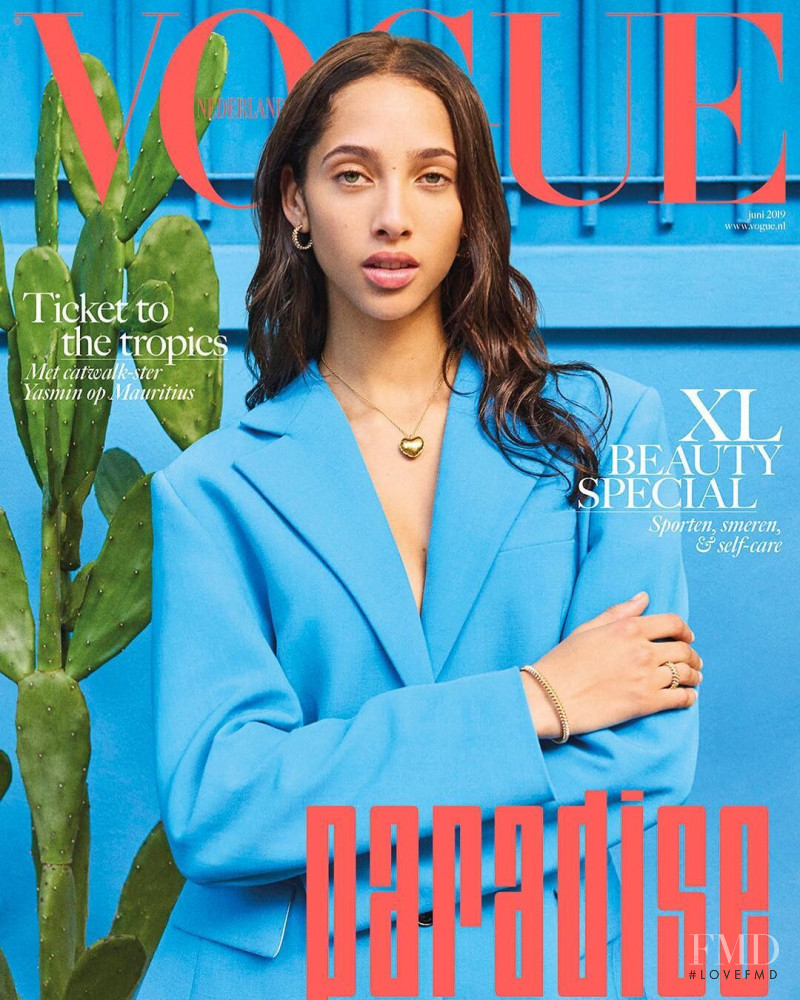 Yasmin Wijnaldum featured on the Vogue Netherlands cover from June 2019
