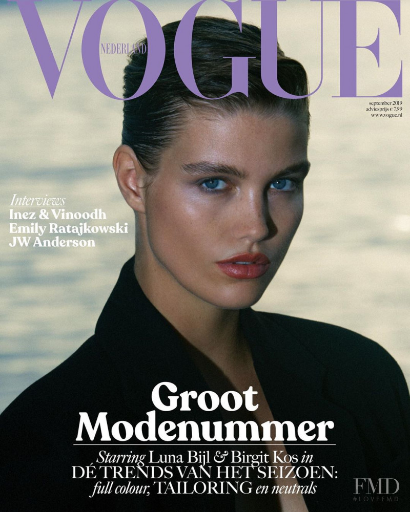 Luna Bijl featured on the Vogue Netherlands cover from September 2019