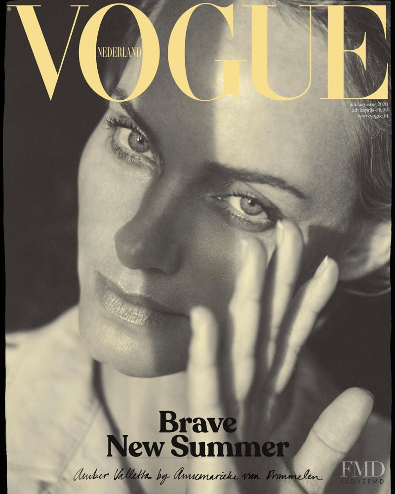Amber Valletta featured on the Vogue Netherlands cover from July 2020