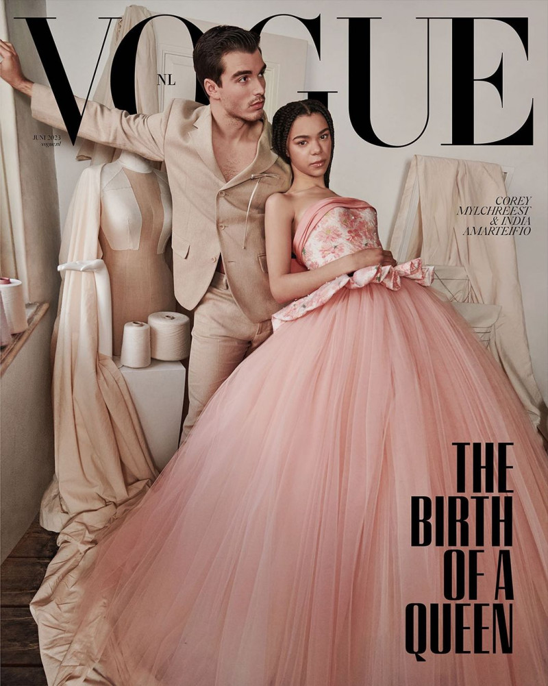 Corey Mylchreest, India Amarteifio featured on the Vogue Netherlands cover from June 2023