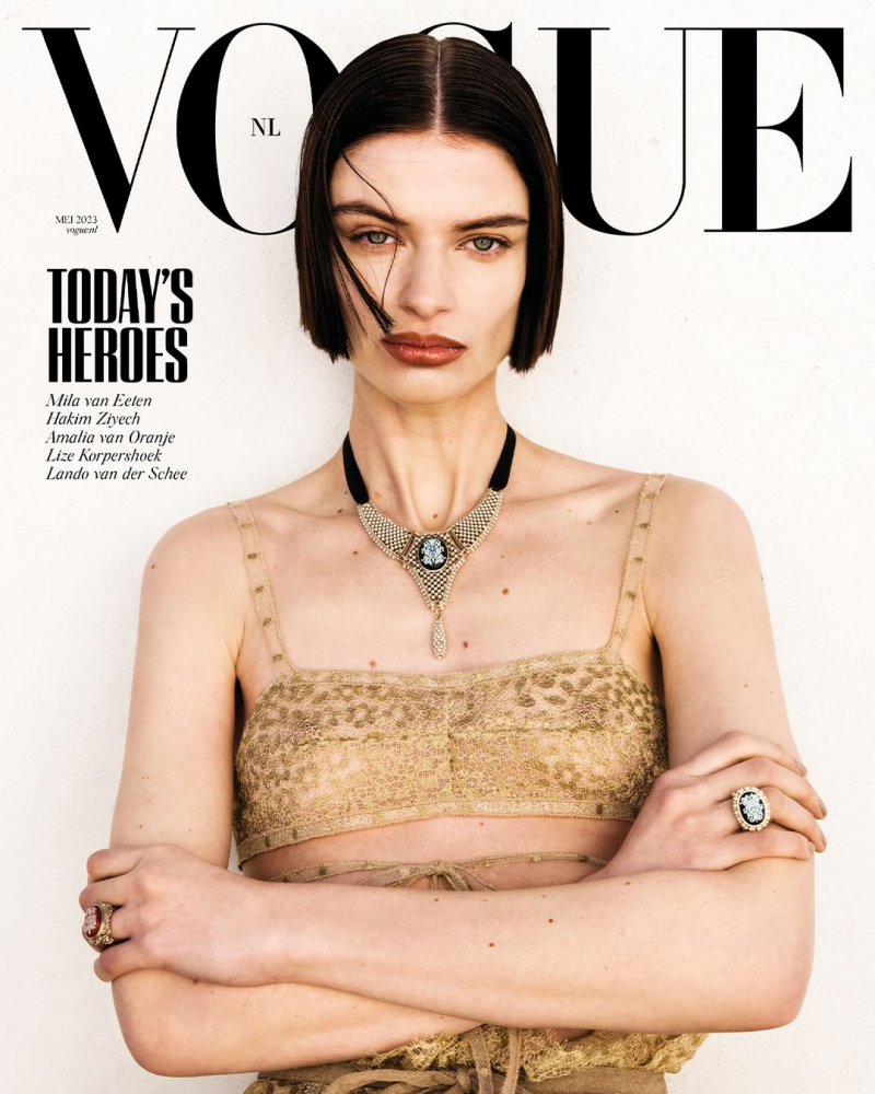 Mila van Eeten featured on the Vogue Netherlands cover from May 2023