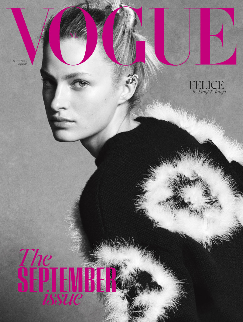 Felice Noordhoff featured on the Vogue Netherlands cover from September 2023