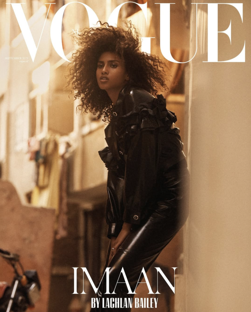 Imaan Hammam featured on the Vogue Netherlands cover from September 2025
