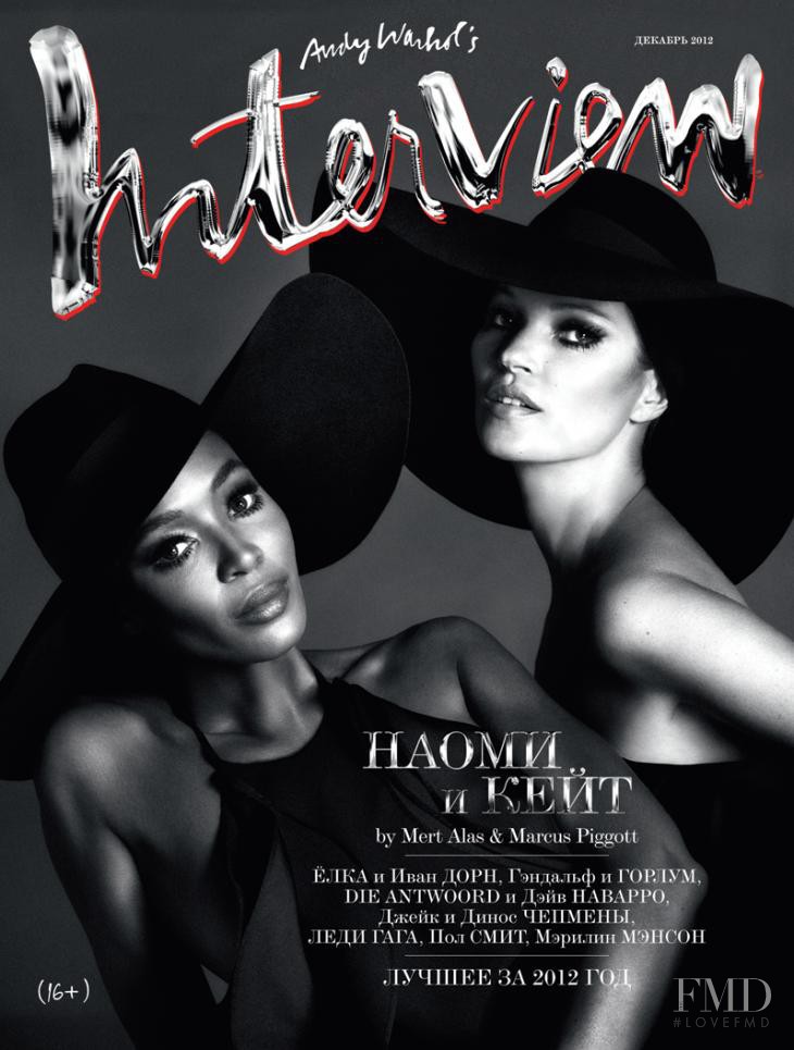 Kate Moss, Naomi Campbell featured on the Interview Russia cover from December 2012
