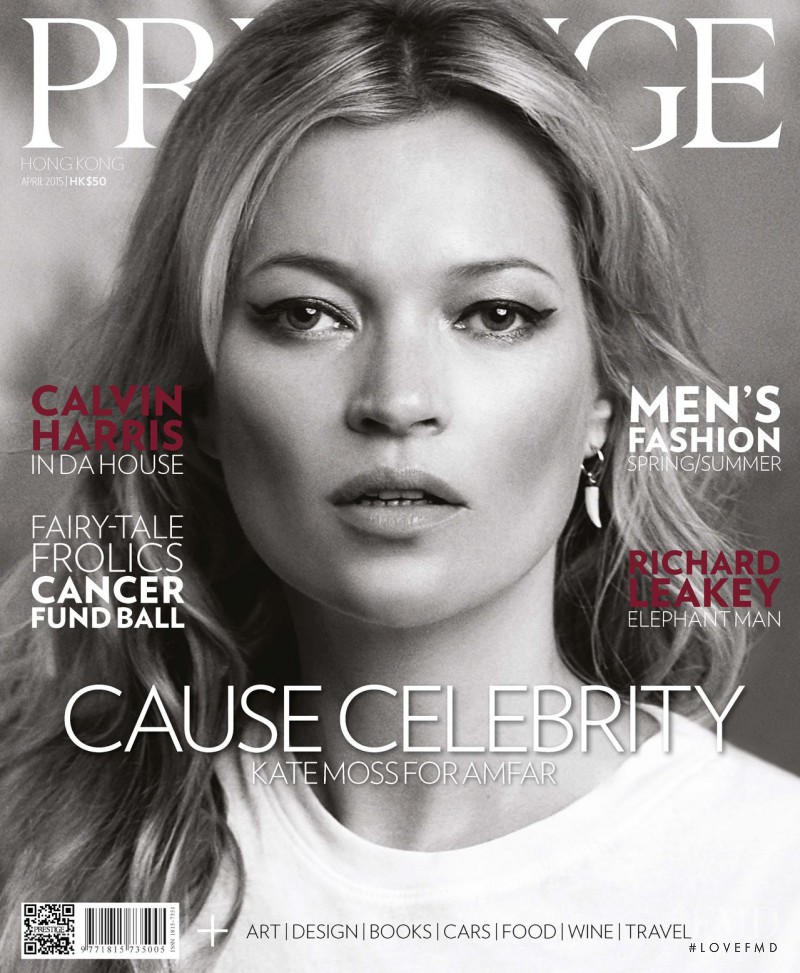 Kate Moss featured on the Prestige Hong Kong cover from April 2015
