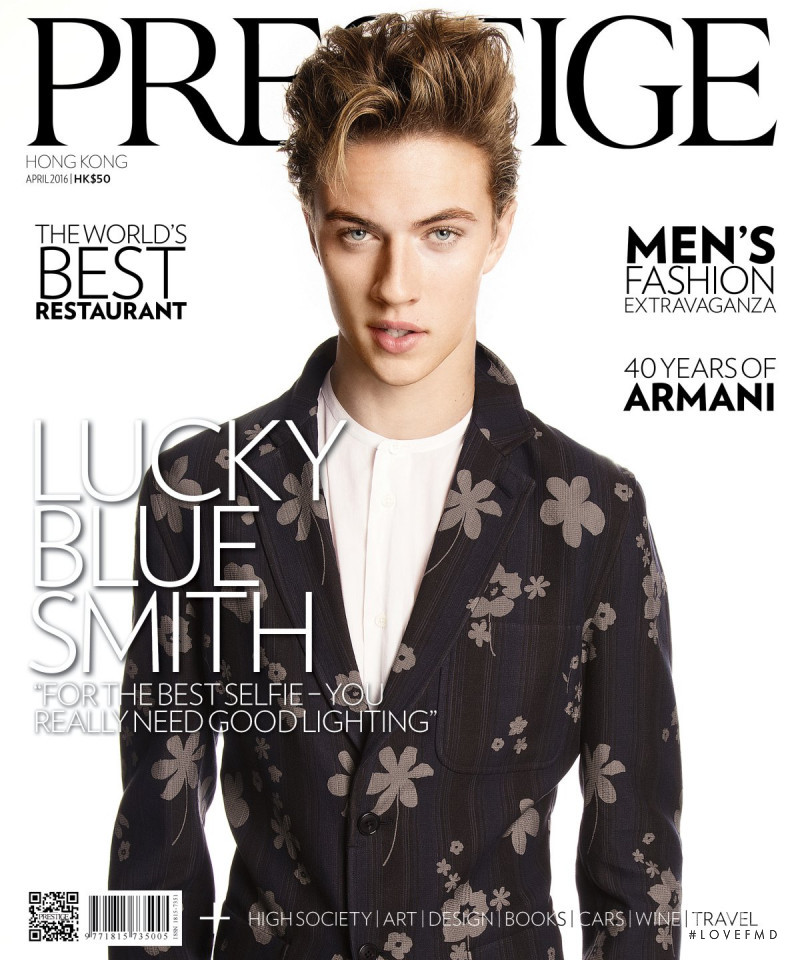 Lucky Blue Smith featured on the Prestige Hong Kong cover from April 2016