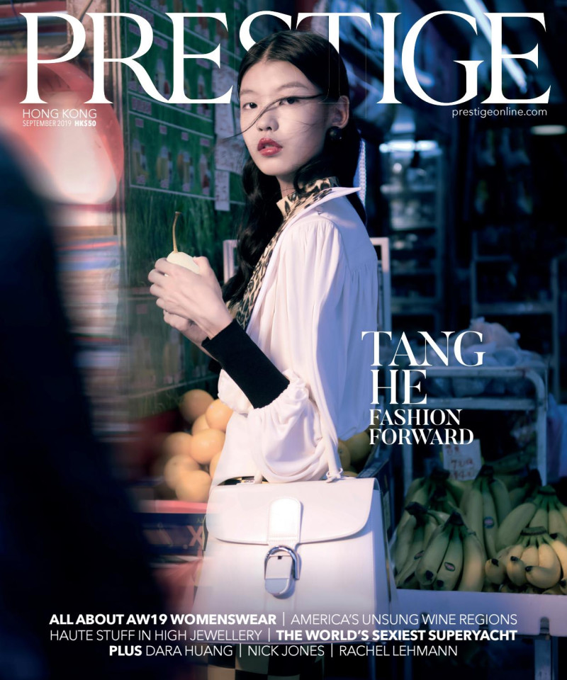 Tang He featured on the Prestige Hong Kong cover from September 2019