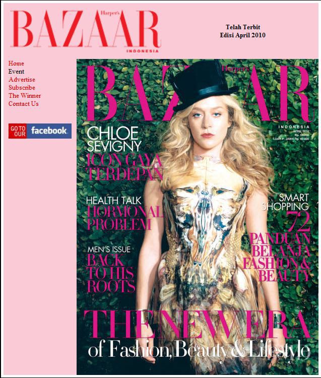  featured on the HarpersBazaar.co.id cover from April 2010