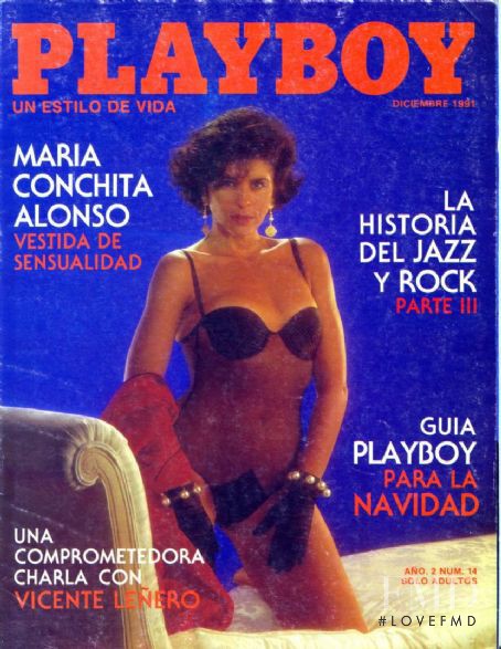 Maria Alonso featured on the Playboy Mexico cover from December 1991
