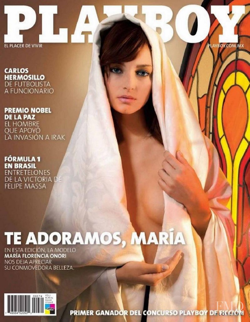 María Florencia Onori featured on the Playboy Mexico cover from December 2008