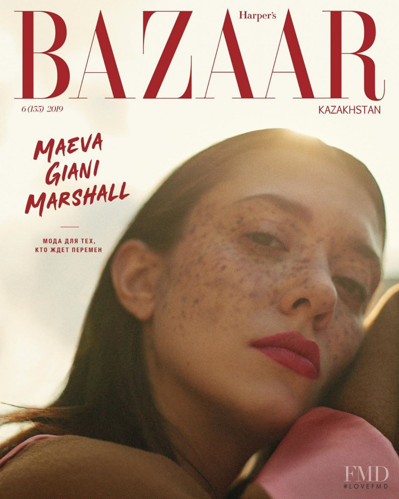 Maeva Nikita Giani Marshall featured on the Harper\'s Bazaar Kazakhstan cover from July 2019
