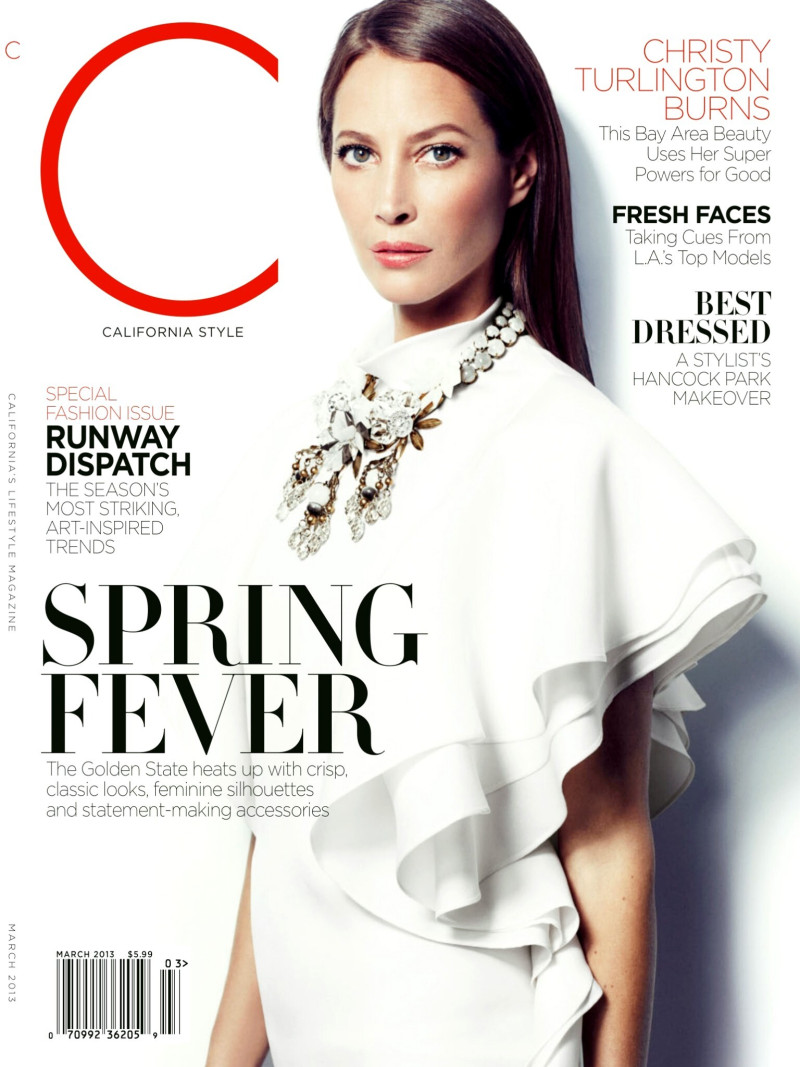 Christy Turlington featured on the C California Style cover from March 2013