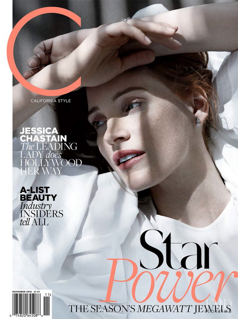Jessica Chastain featured on the C California Style cover from November 2016