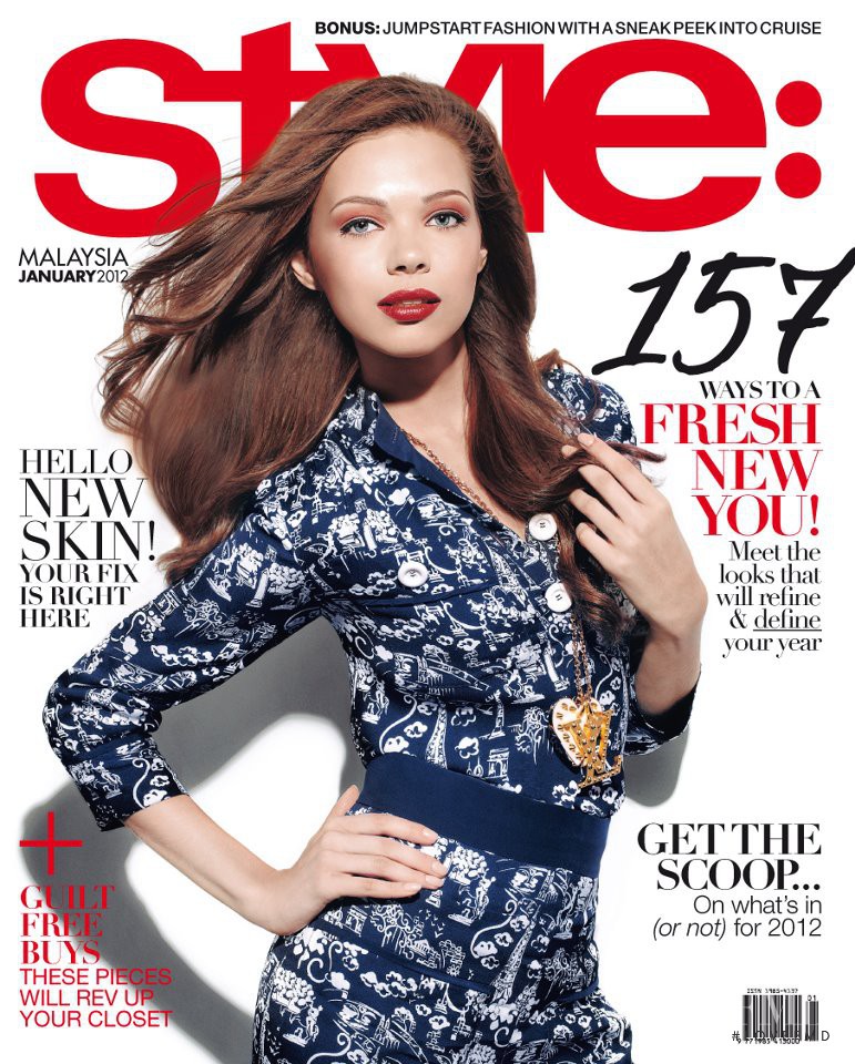 Anastasia Shemardinova featured on the Style: Malaysia cover from January 2012