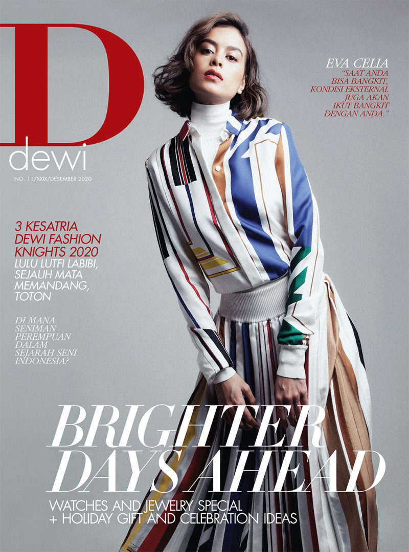 Eva Celia featured on the dewi cover from December 2020