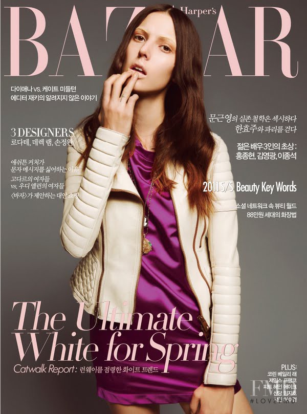 Ruby Aldridge featured on the Harper\'s Bazaar Korea cover from March 2011