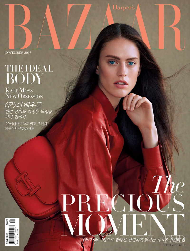 Sarah Brannon featured on the Harper\'s Bazaar Korea cover from November 2017