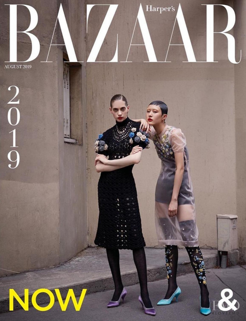 Odette Pavlova featured on the Harper\'s Bazaar Korea cover from August 2019