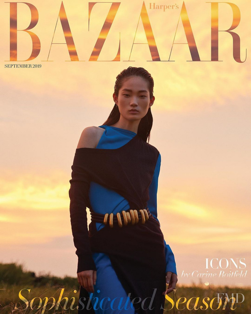 Hyun Ji Shin featured on the Harper\'s Bazaar Korea cover from September 2019