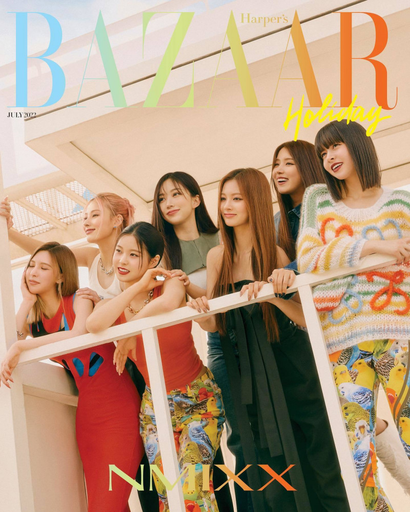 Lily / Lily Jin Morrow
Haewon / OH Hae-Won
Sullyoon / Seol Yoon-Ah
Jinni / CHOI Yun-Jin
Bae / BAE Jin-Sol
Jiwoo / KIM Ji-Woo
Kyujin / JANG Kyu-Jin featured on the Harper\'s Bazaar Korea cover from July 2022