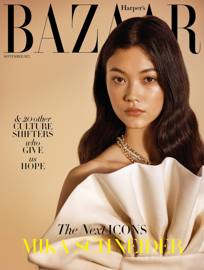 Mika Schneider featured on the Harper\'s Bazaar Korea cover from September 2022