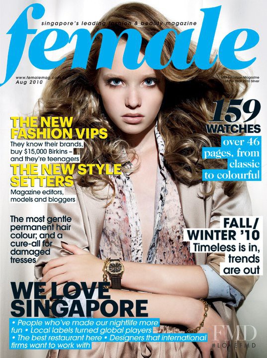 Nastya Angel featured on the Female Singapore cover from August 2010