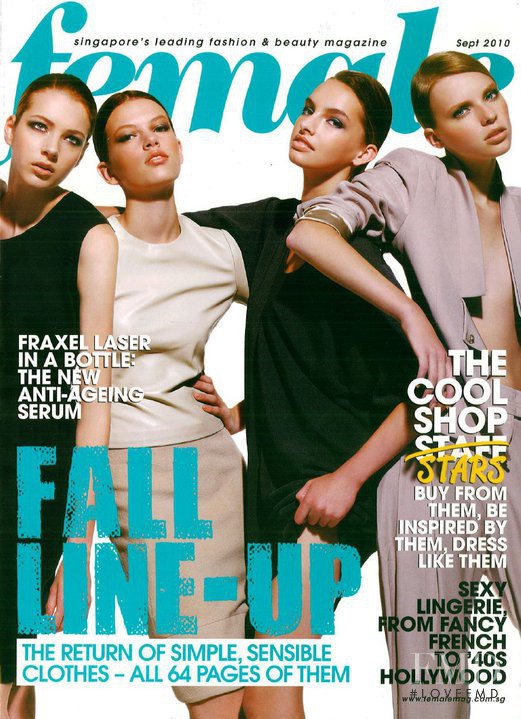 Janne Hampsink, Nastya Angel, Vivian Witjes, Aniek van Damme featured on the Female Singapore cover from September 2010