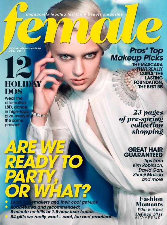 Nastya Kusakina featured on the Female Singapore cover from December 2011