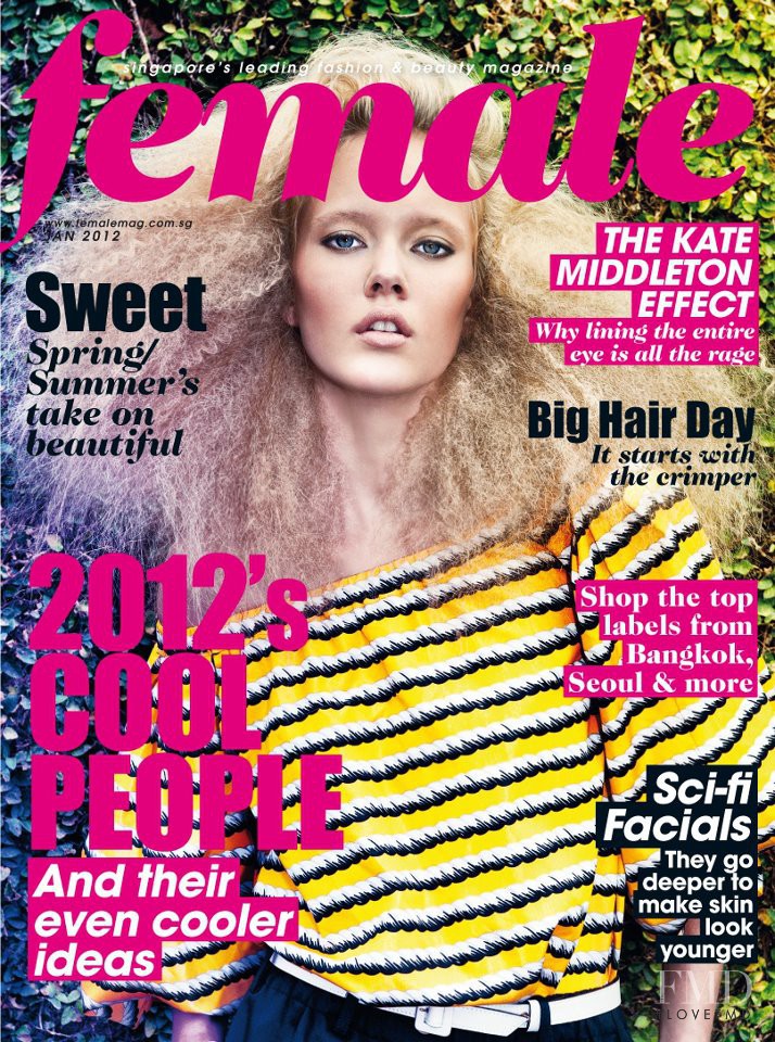 Daria Popova featured on the Female Singapore cover from January 2012