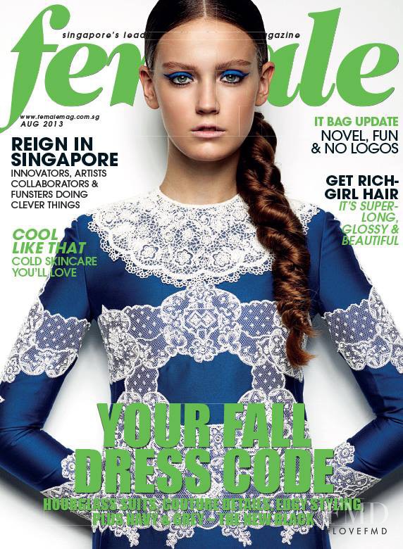 Sofiya Shelyekhova featured on the Female Singapore cover from August 2013
