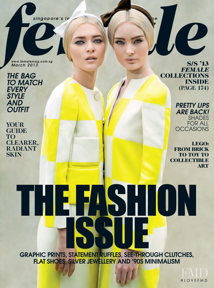 Lucy McIntosh, Eleonora Rudakova featured on the Female Singapore cover from March 2013