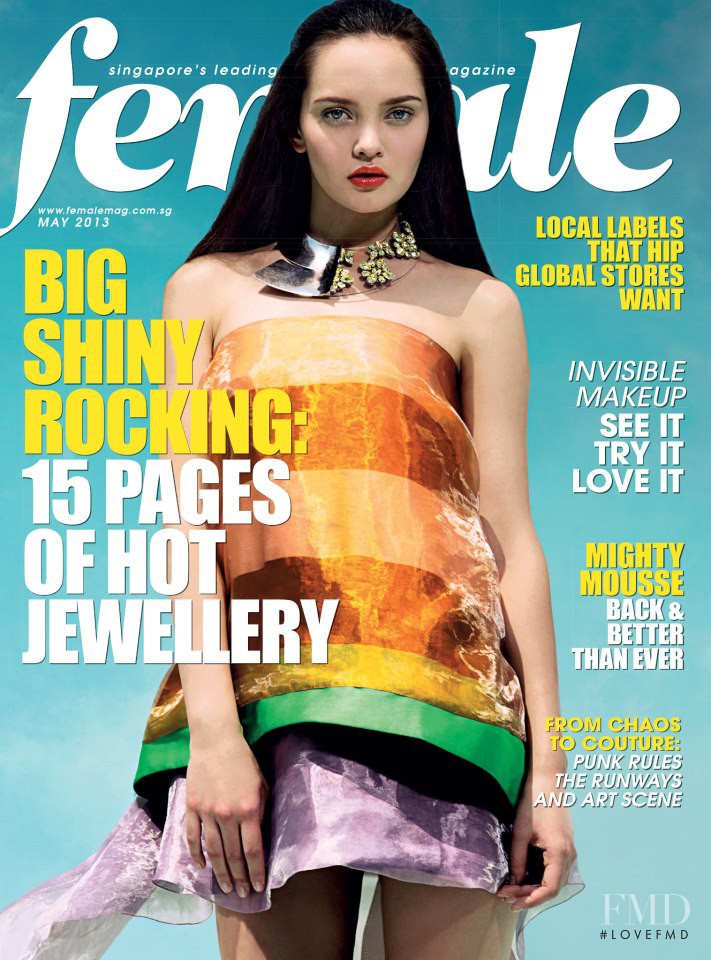Lera Abramova featured on the Female Singapore cover from May 2013