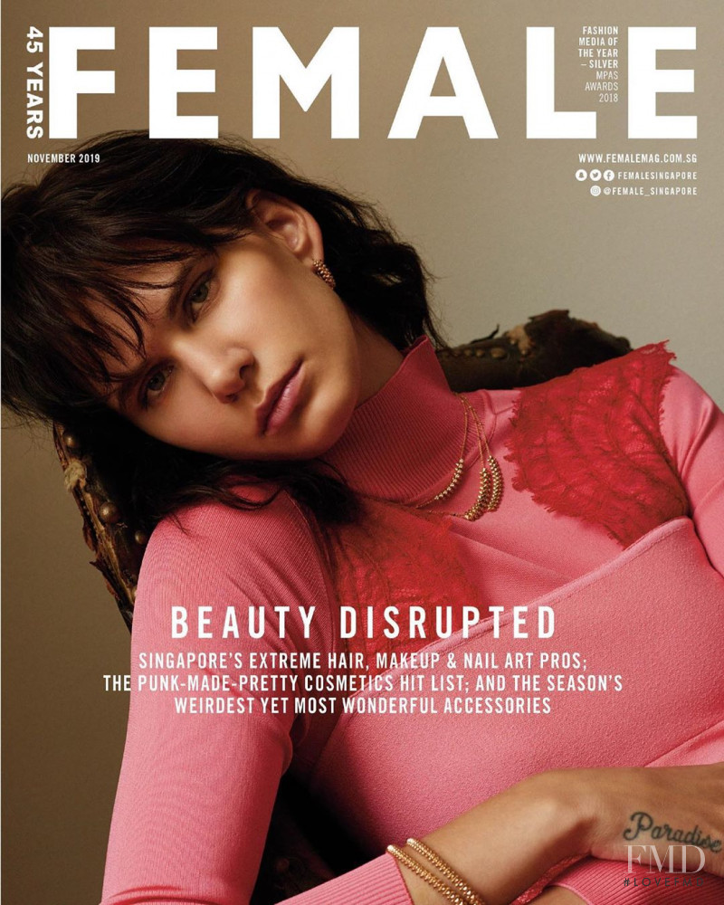 Niki Geux featured on the Female Singapore cover from November 2019