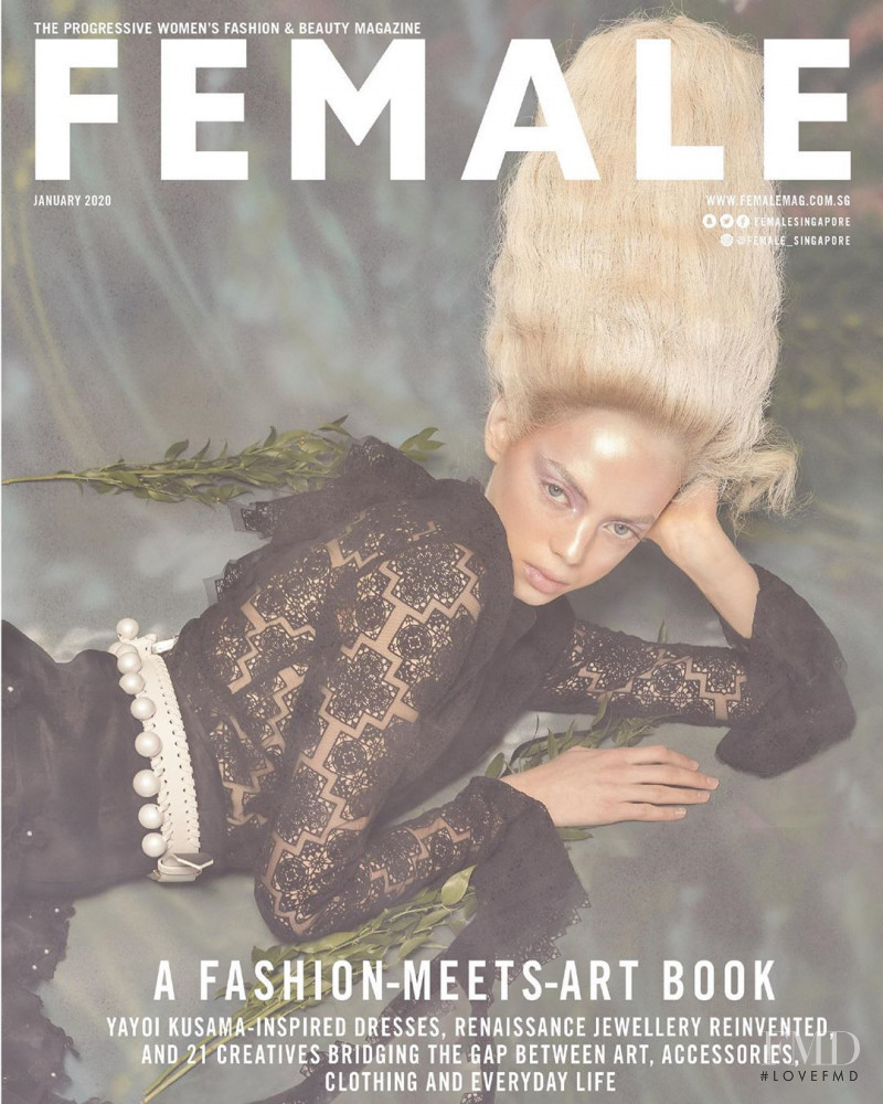 Mariana Zaragoza featured on the Female Singapore cover from January 2020
