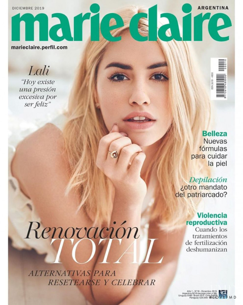 Lali Esposito featured on the Marie Claire Argentina cover from December 2019