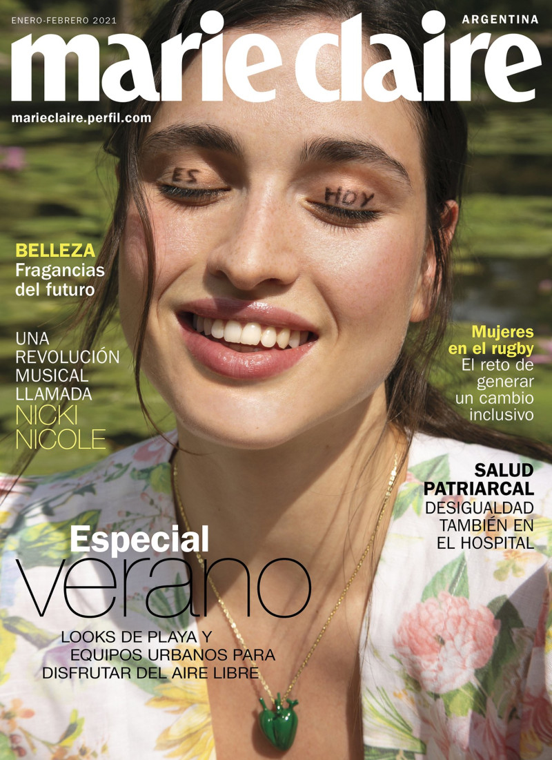 Sofia Klimkowski featured on the Marie Claire Argentina cover from January 2021