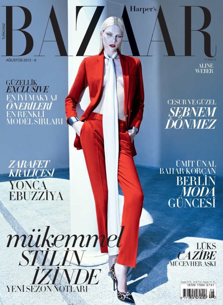 Aline Weber featured on the Harper\'s Bazaar Turkey cover from August 2012